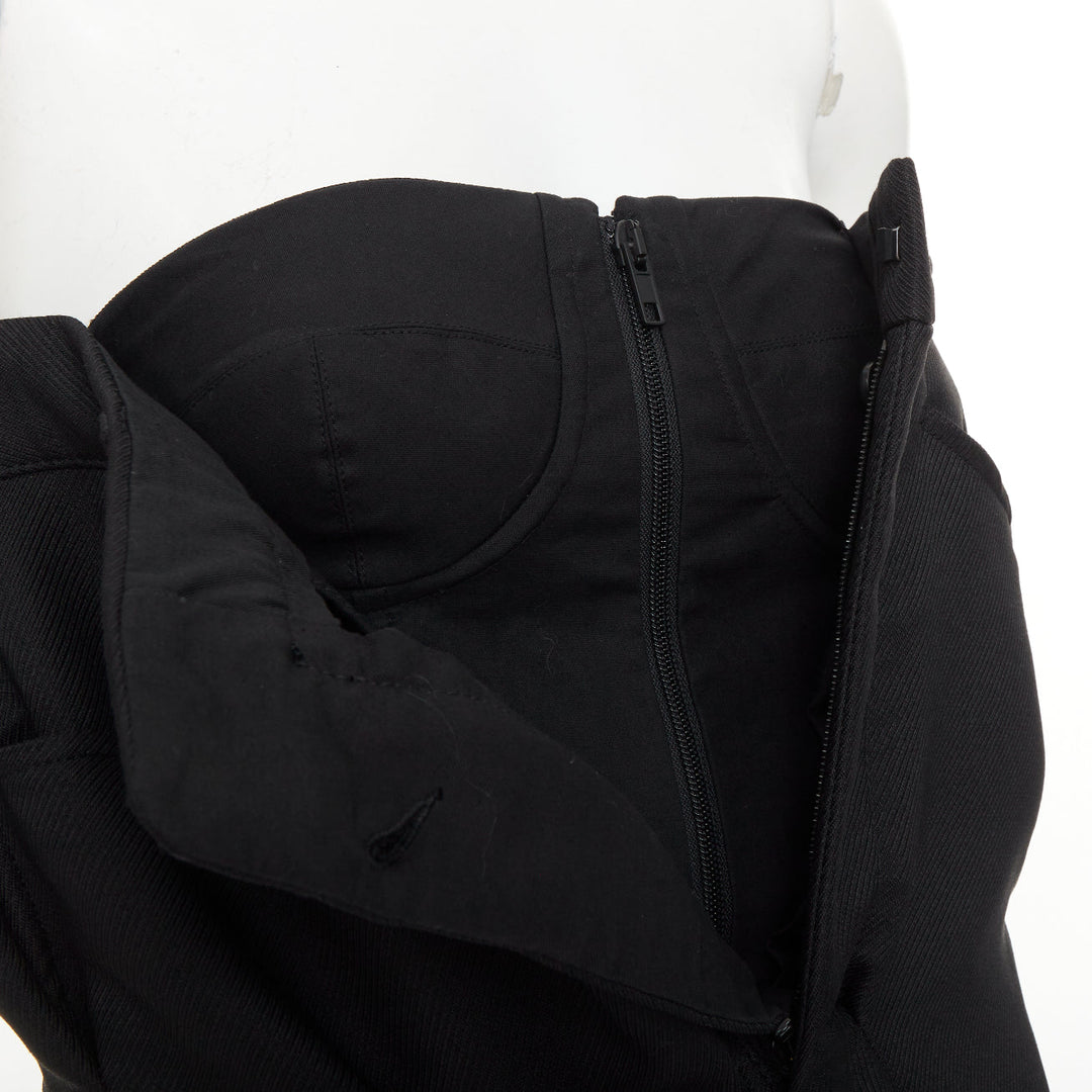 MAISON MARGIELA 2019 black deconstructed bustier strapless dress IT40 S