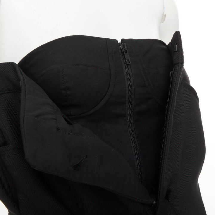 MAISON MARGIELA 2019 black deconstructed bustier strapless dress IT40 S