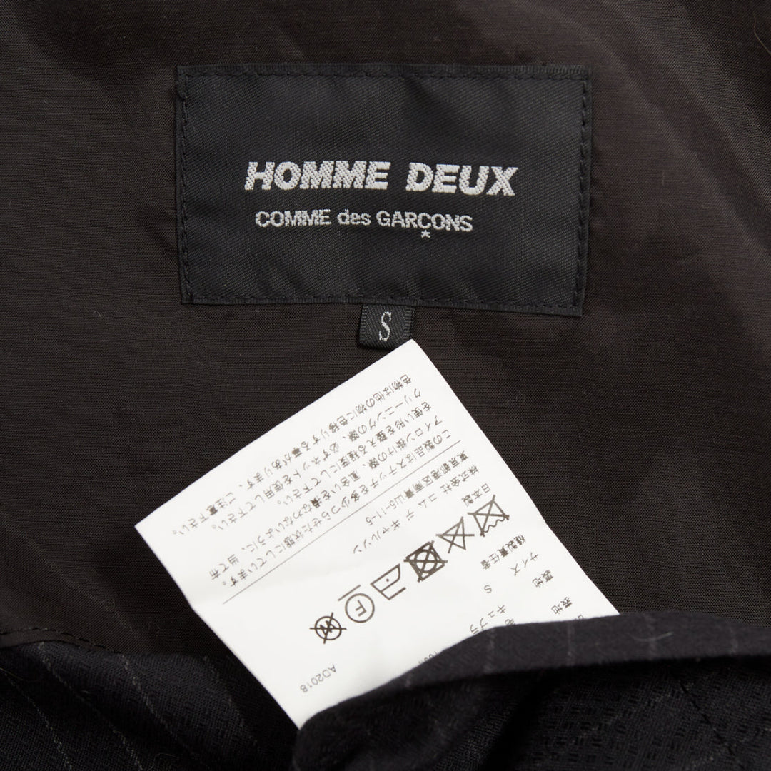 COMME DES GARCONS Homme Deux 2018 grey pinstriped pocketed blazer S
