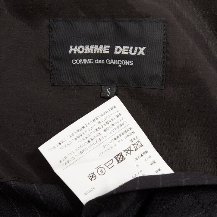 COMME DES GARCONS Homme Deux 2018 grey pinstriped pocketed blazer S