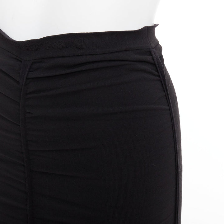 ALEXANDER WANG black ruched gathered high waisted pencil skirt S