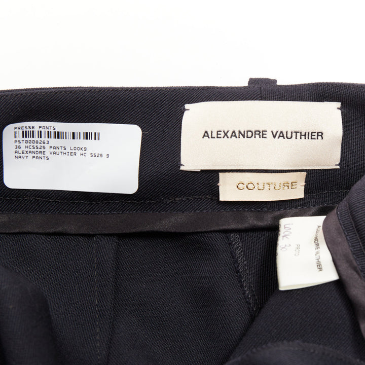 ALEXANDRE VAUTHIER COUTURE SS2025 Runway navy cuffed hem balloon harem pants