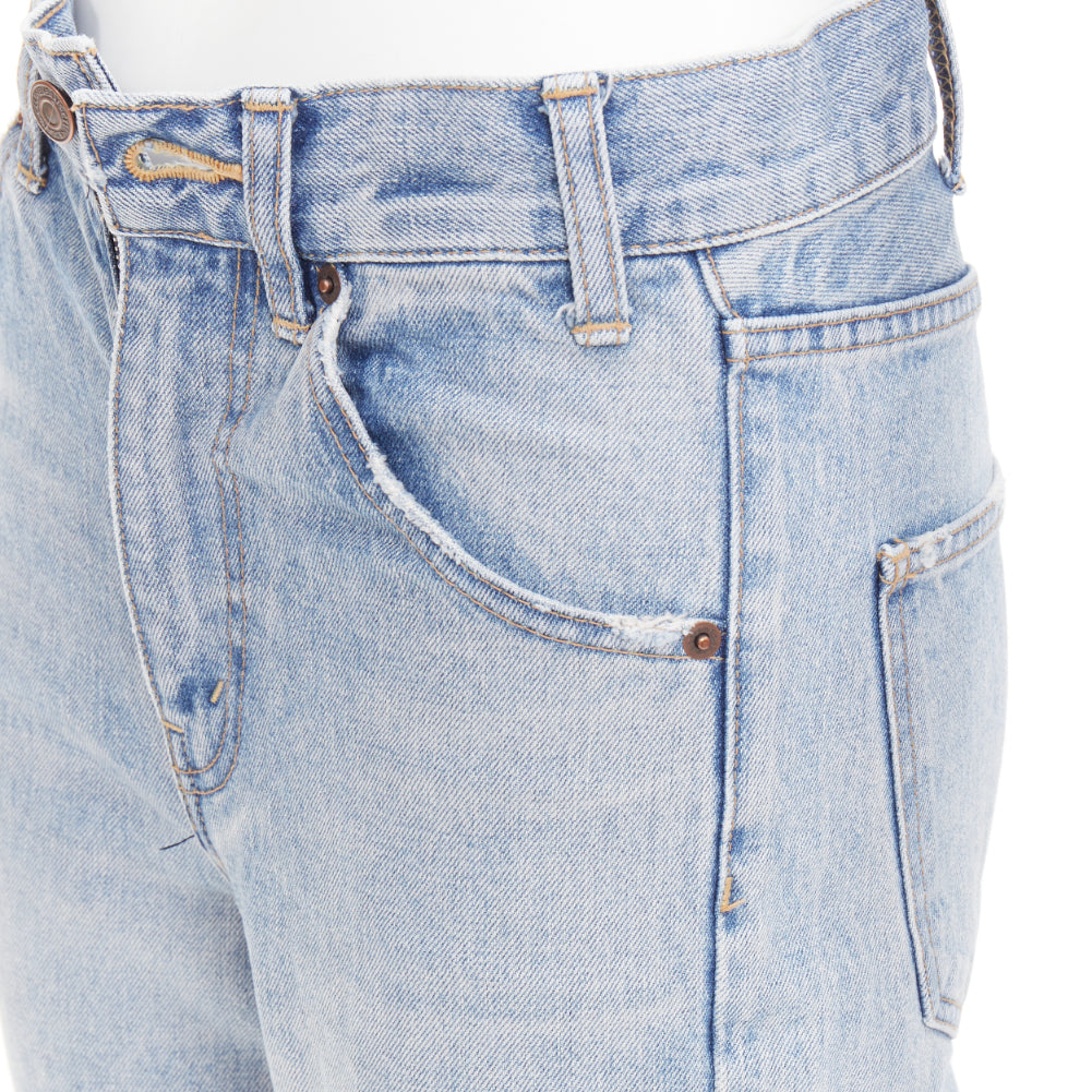 CELINE W_FL_008 N424 789D 07VS light wash high waist wide leg cropped jeans 25"