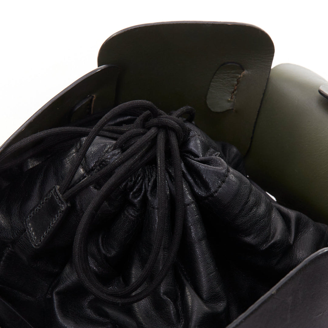 PACO RABANNE Bucket black puzzle leather patch medium shoulder bag