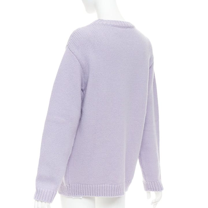 STELLA MCCARTNEY Yoshitomo Nara 2022 lilac Mission Sheep Intarsia wool sweater M