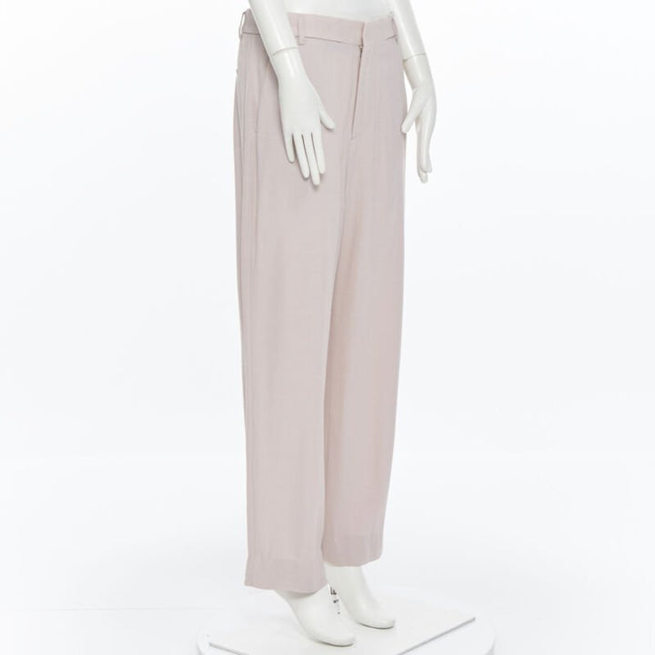 HAIDER ACKERMANN rayon  wool blush pink wide leg trousers FR38