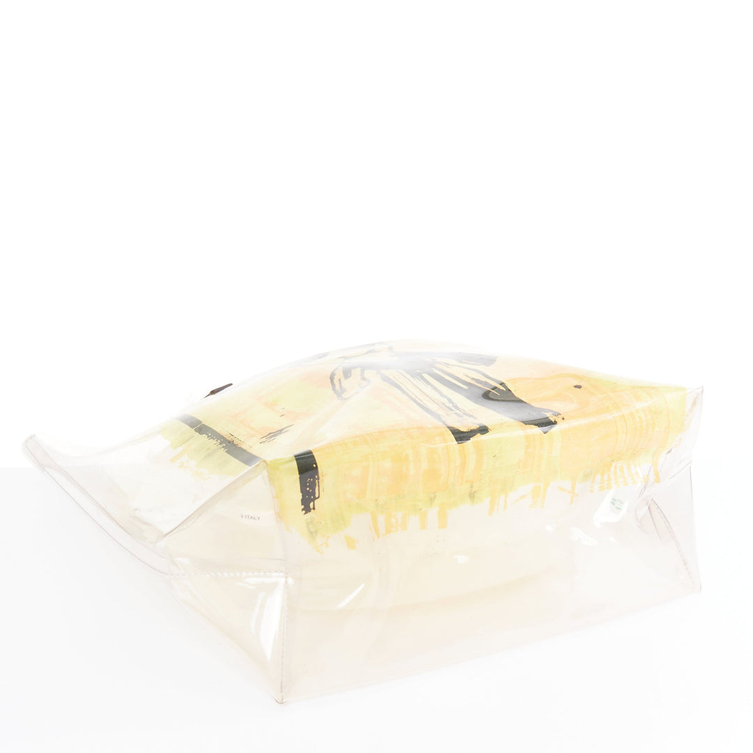MARNI 2010 Cristal Claude Puppet print leather handles clear PVC tote bag