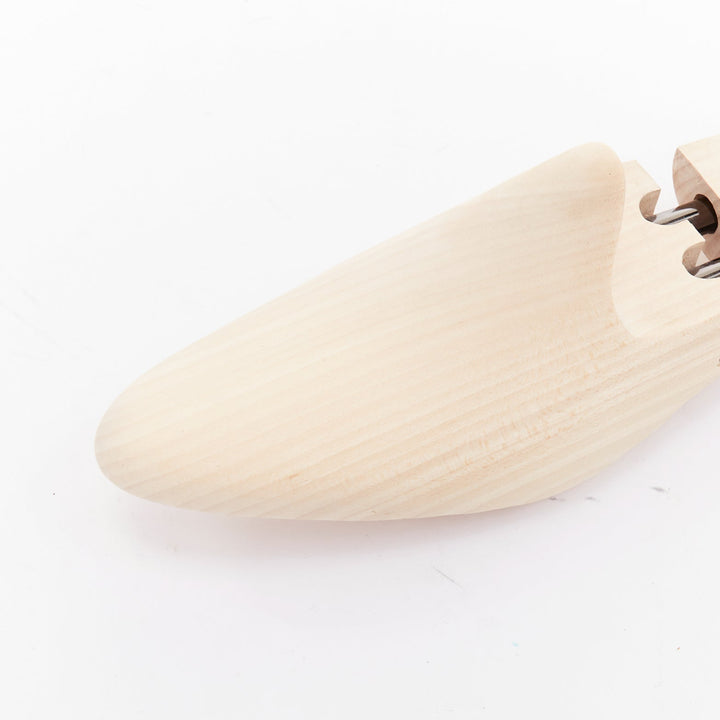 BERLUTI Pair nude wooden carved logo shoe tree shape holder UK8 EU42