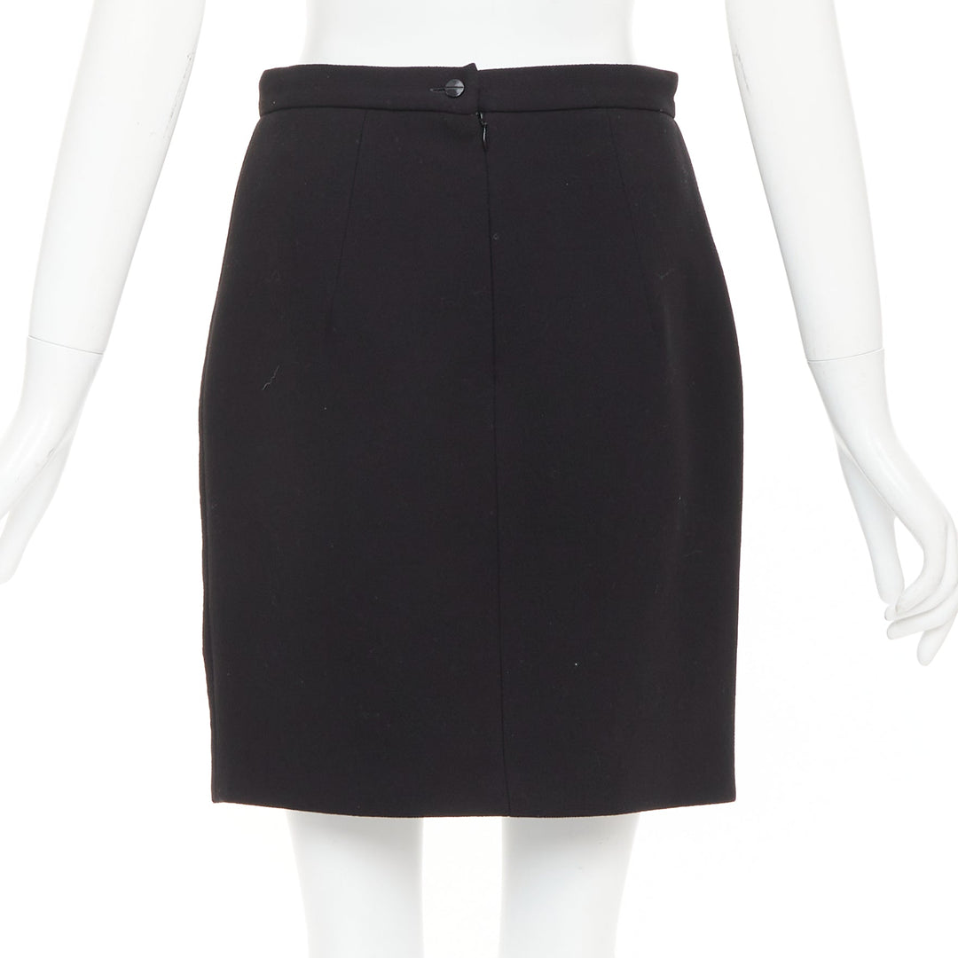 PETER PILOTTO black wool red purple mother of pearl embellished skirt UK10 M