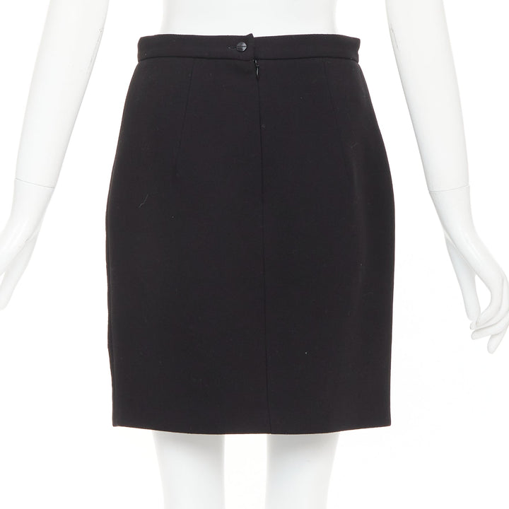 PETER PILOTTO black wool red purple mother of pearl embellished skirt UK10 M