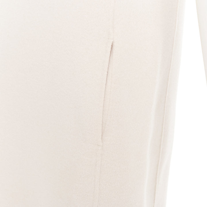 MAX MARA S' light grey virgin wool angora snap button collar dress IT34 XXS