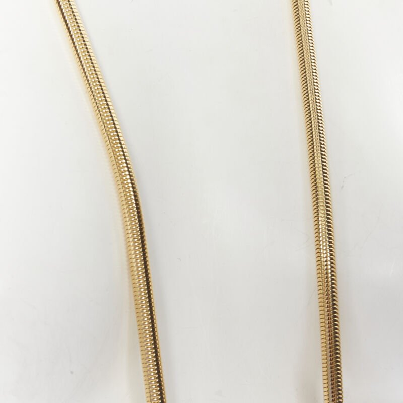 SAINT LAURENT Hedi Slimane Runway Opium Deco gold double tassel necklace