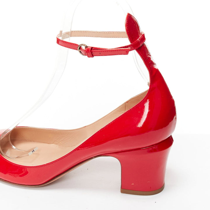 VALENTINO Tango 60 red patent leather Maryjane pumps EU38.5