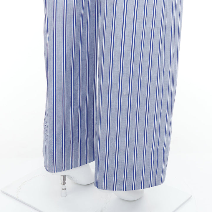 BALENCIAGA 2016 blue white striped cotton casual pajama pants FR34 XS