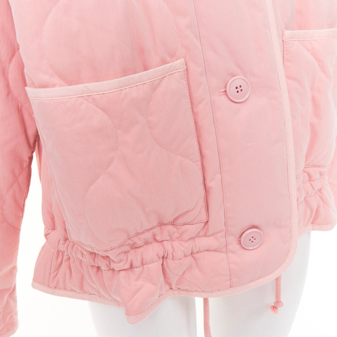 ISABEL MARANT Etoile Gretel light pink recycled cotton peplum padded coat FR36 S