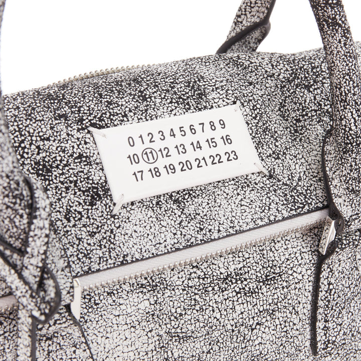 MAISON MARGIELA 2025 5AC Loved to Death Medium cracked paint black leather bag