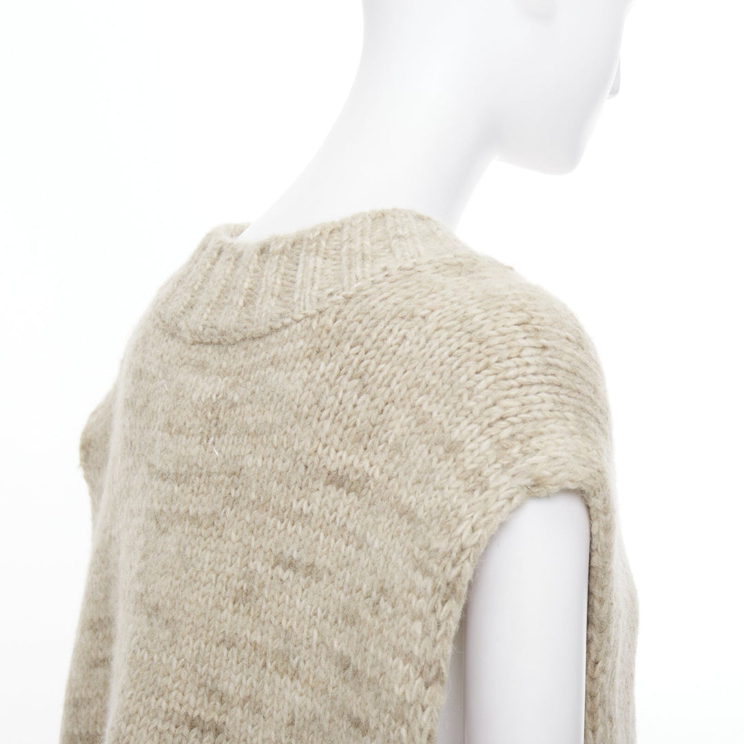 MAISON MARGIELA Corteccia melange alpaca wool blend deconstructed sweater vest S