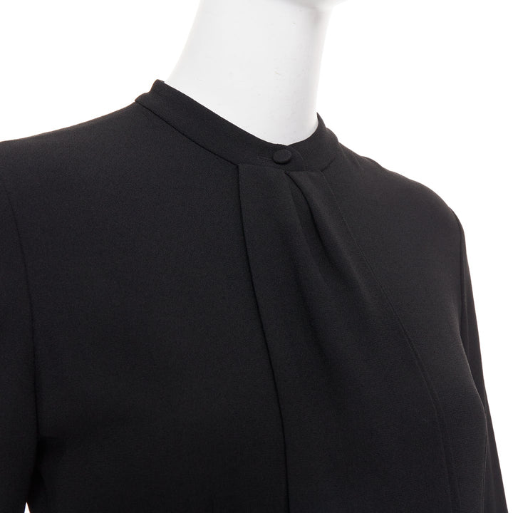 SAINT LAURENT 2013 pussy bow long sleeve flared button placket mini dress FR36 S