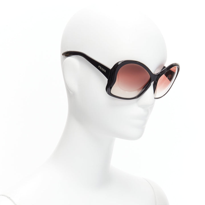 PRADA SPR181 black acetate pink ombre butterfly sunglasses