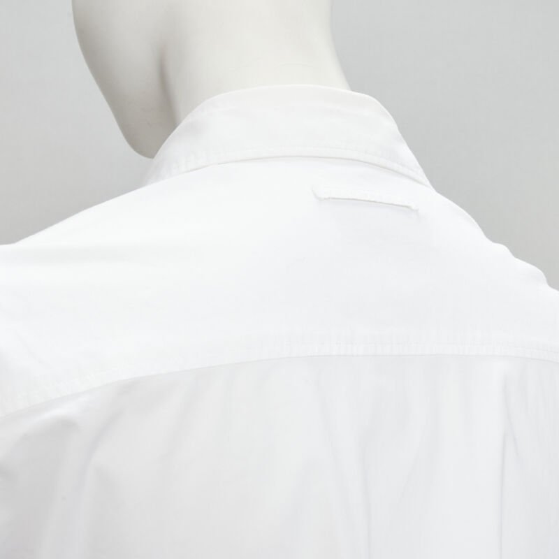 JEAN PAUL GAULTIER white cotton high low hem button up shirt FR38 S