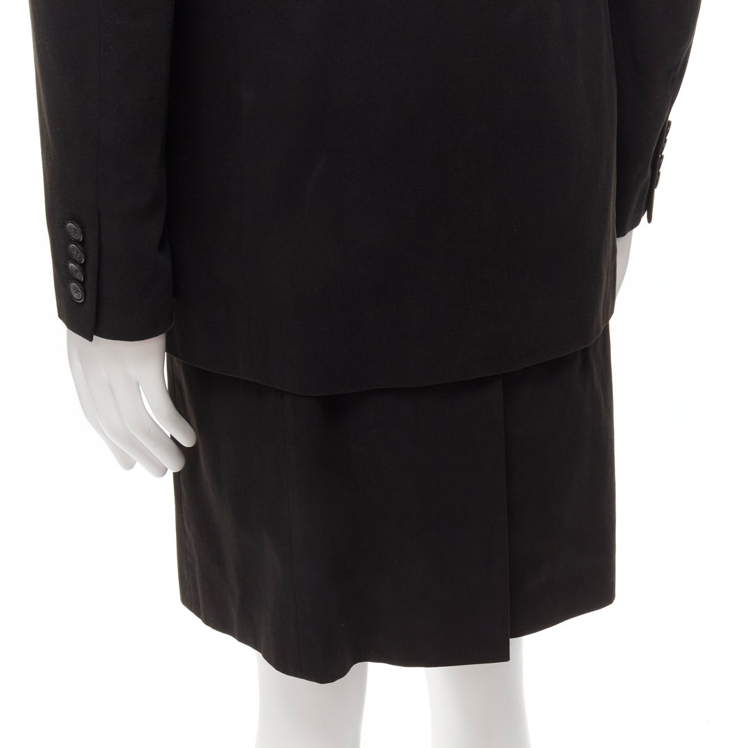 RAF SIMONS 2002 cotton black detachable layered longline coat jacket IT46 S