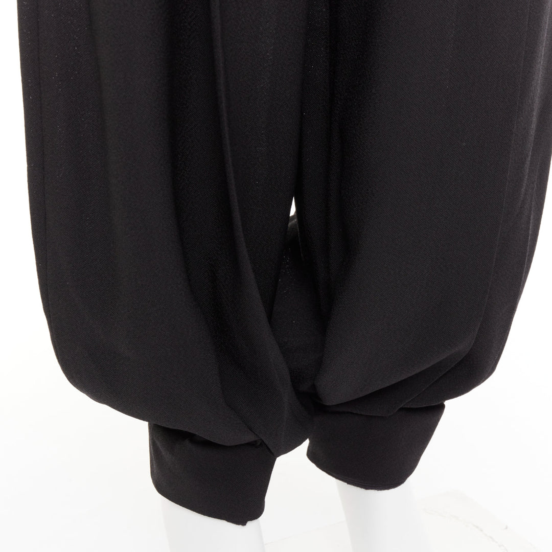 ALEXANDRE VAUTHIER COUTURE black pleated cuffed drop crotch barrel balloon pants