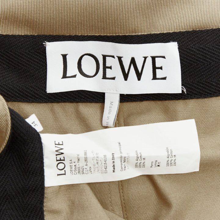 LOEWE 2018 switchable side pleated panel beige khaki colorblock culottes FR34 XS