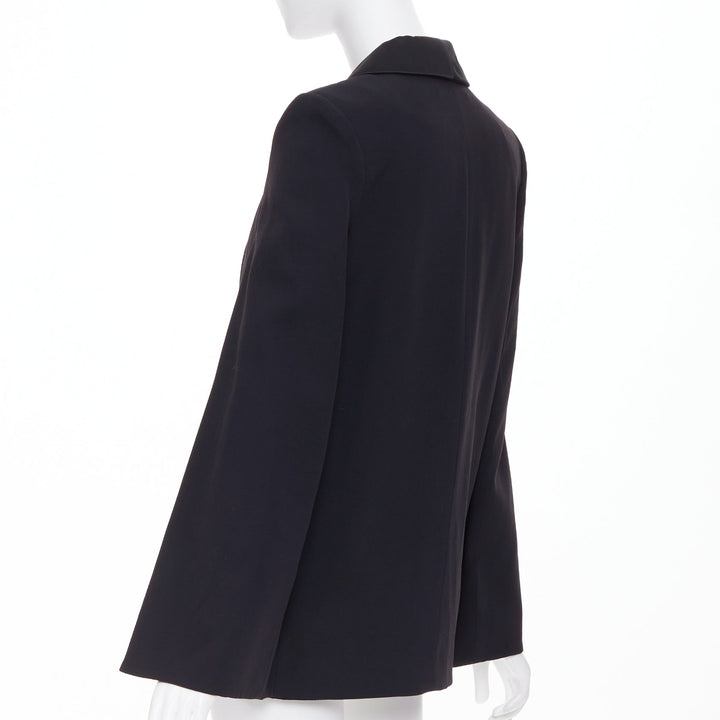VICTORIA BECKHAM No.13 Runway black silk wool blend cape jacket UK8 S