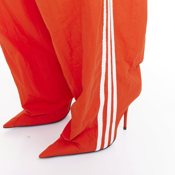 rare BALENCIAGA ADIDAS Demna 2022 Runway Pantashoe Jogginghose red heels EU38