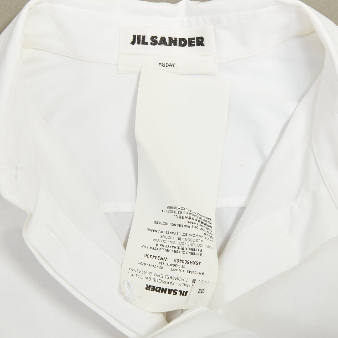 JIL SANDER 2020 7 Days Friday Optic White Poplin tailored shirt FR32 XXS