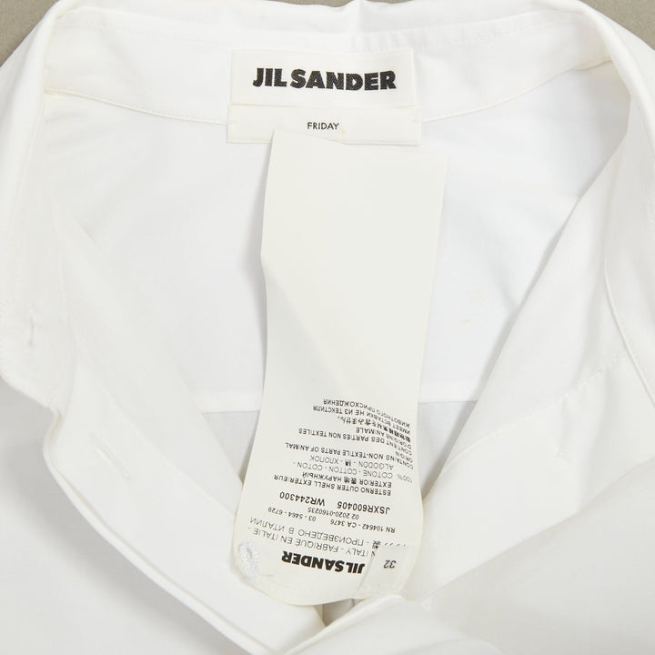 JIL SANDER 2020 7 Days Friday Optic White Poplin tailored shirt FR32 XXS