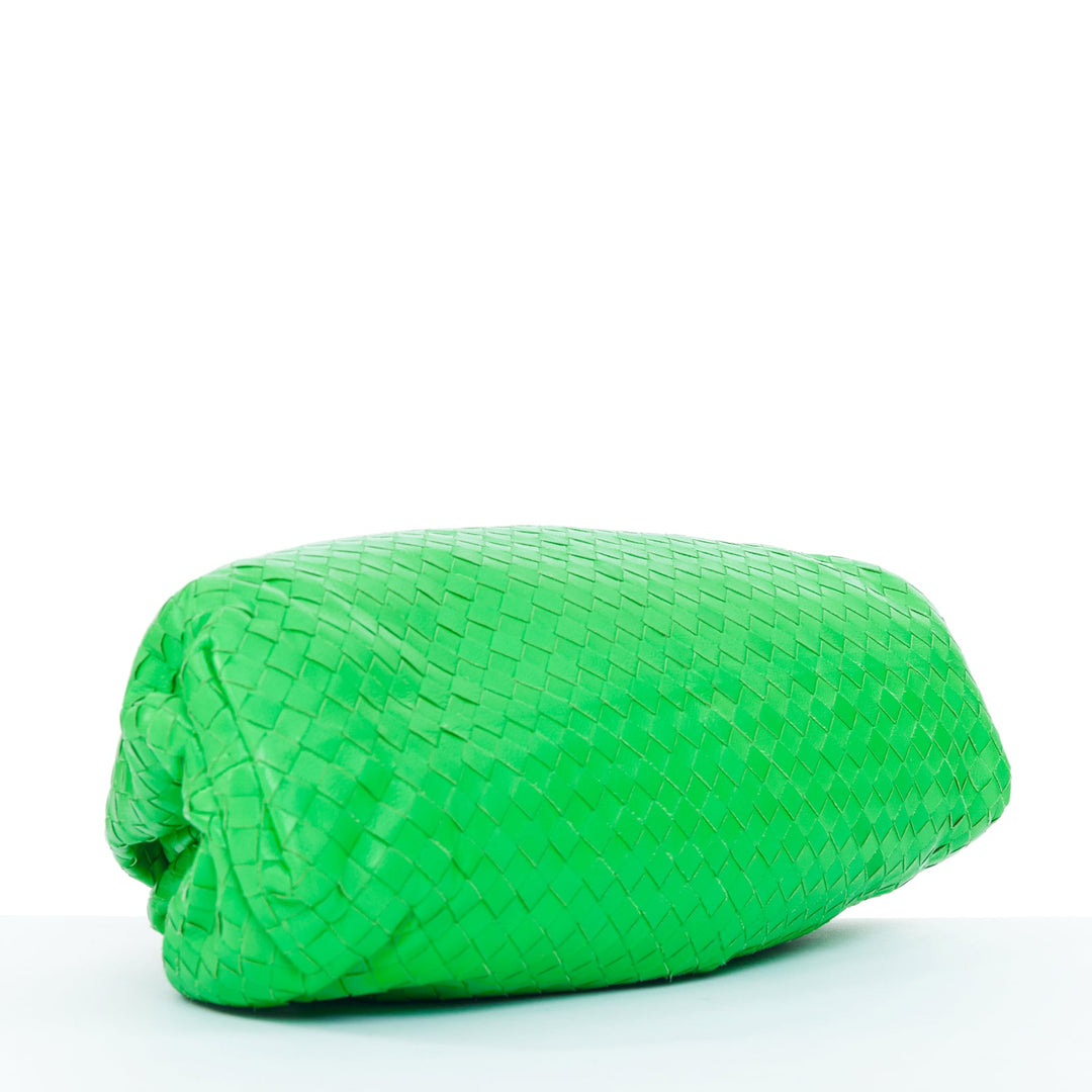 BOTTEGA VENETA Parakeet The Pouch green Intrecciato nappa leather clutch bag