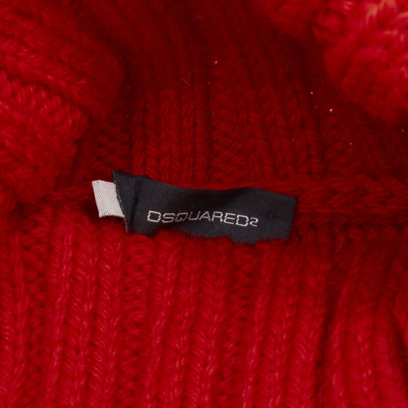 DSQUARED Vintage red white Canadian Christmas cropped turtleneck sweater S