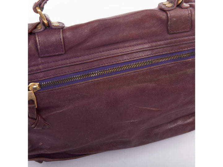 PROENZA SCHOULER PS1 Medium purple leather gold hardware flap satchel bag