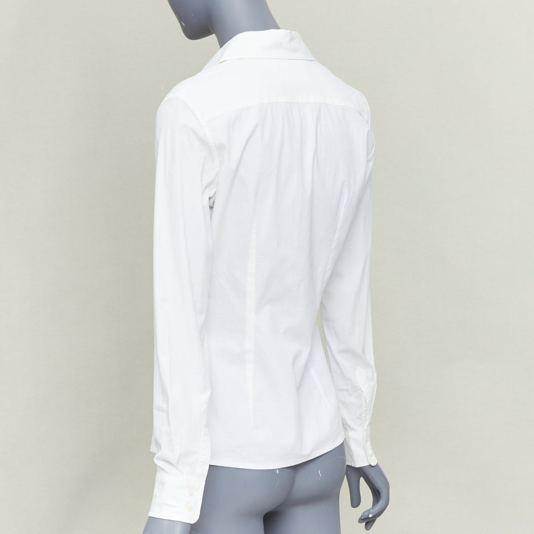 MAISON MARGIELA Vintage white nude sheer panel deconstructed shirt blouse IT42 M