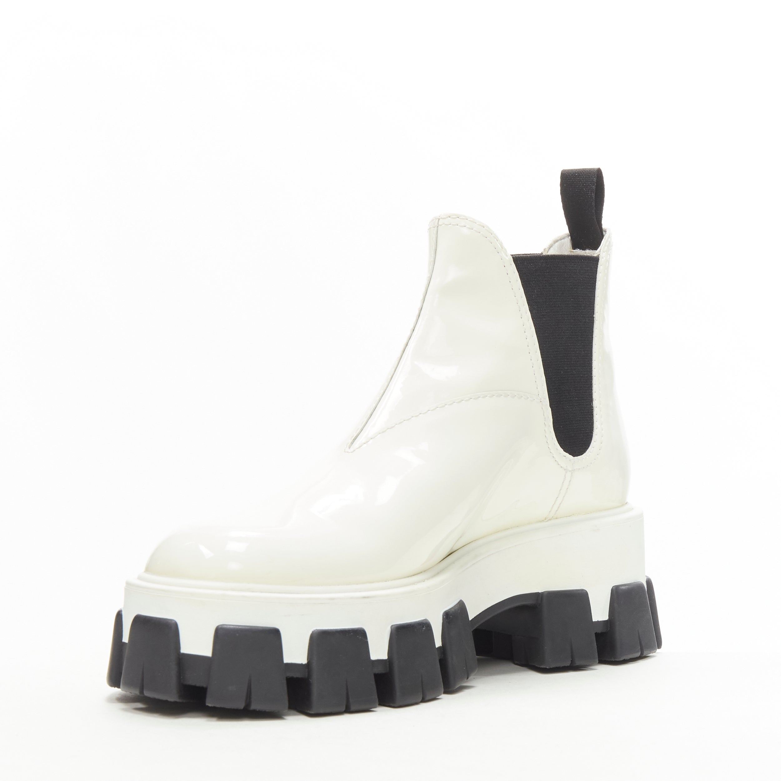 Prada by Miuccia Prada - White Women Work Boot | JHROP Preloved Luxury
