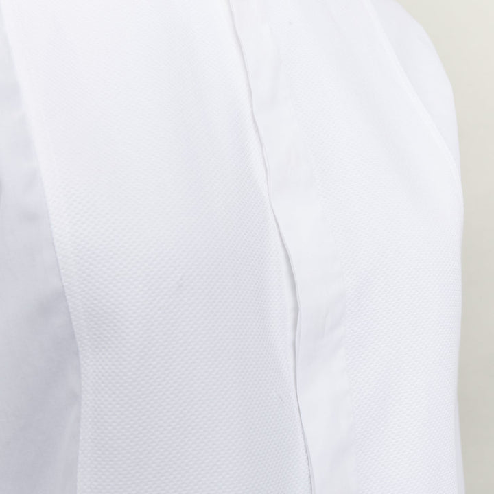 CHRISTIAN DIOR white cotton pique CD Bee embroidered dress shirt FR34 XS