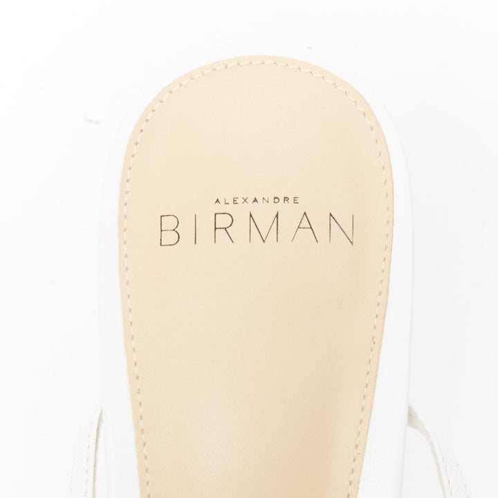 ALEXANDRE BIRMAN white leather caged strappy high heeled sandals EU39.5