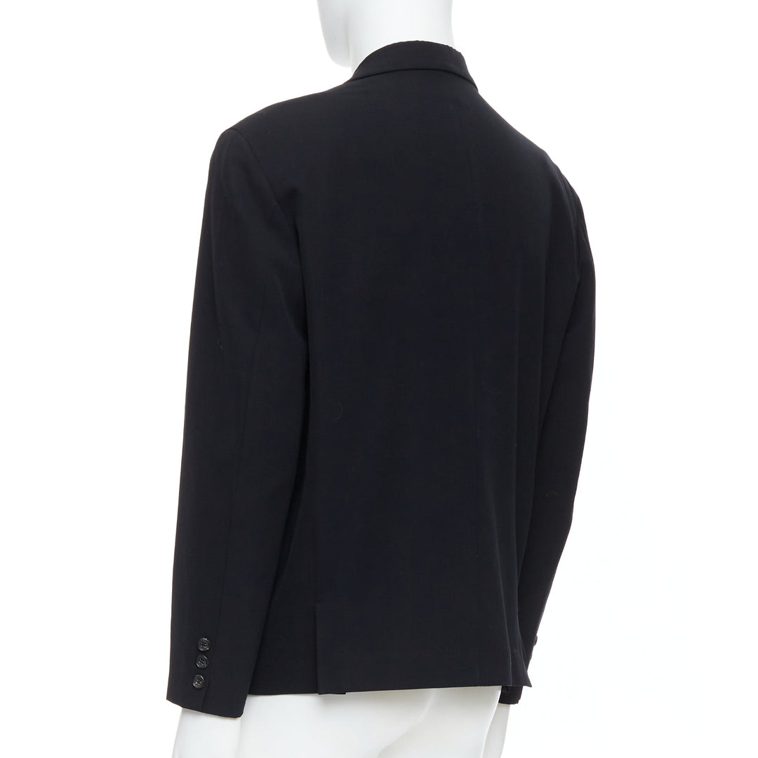 YOHJI YAMAMOTO black wool shoulder padded oversized boxy blazer M