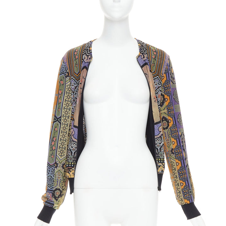 rare VIVIENNE TAM purple Dynasty chinoiserie dragon birds print bomber jacket