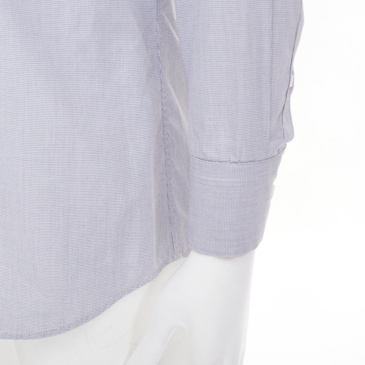 PRADA grey cotton micro checks long sleeve tailored formal collared shirt EU39 M