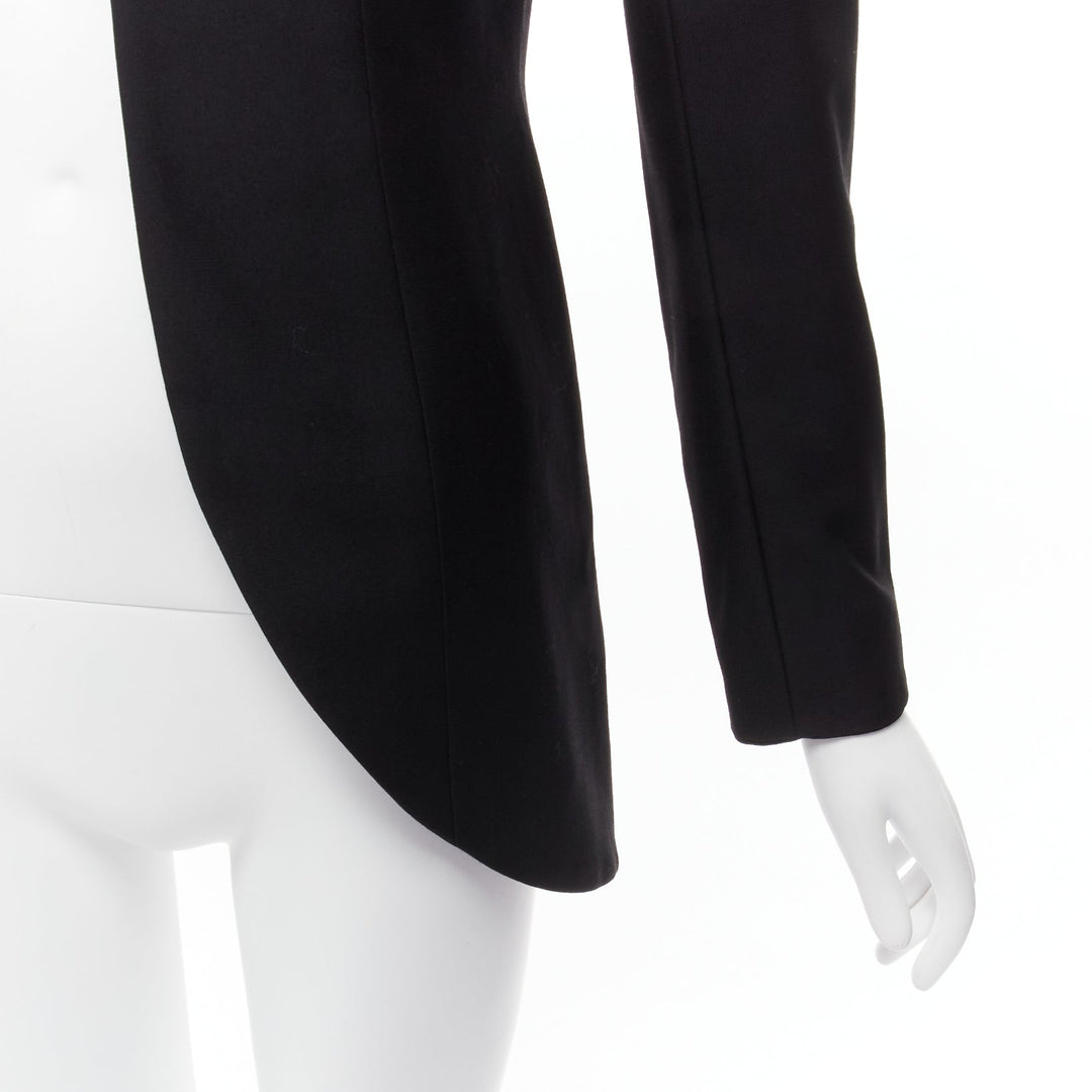 CHRISTIAN DIOR John Galliano 1999 Runway black Mao Mandarin collar jacket FR38 M