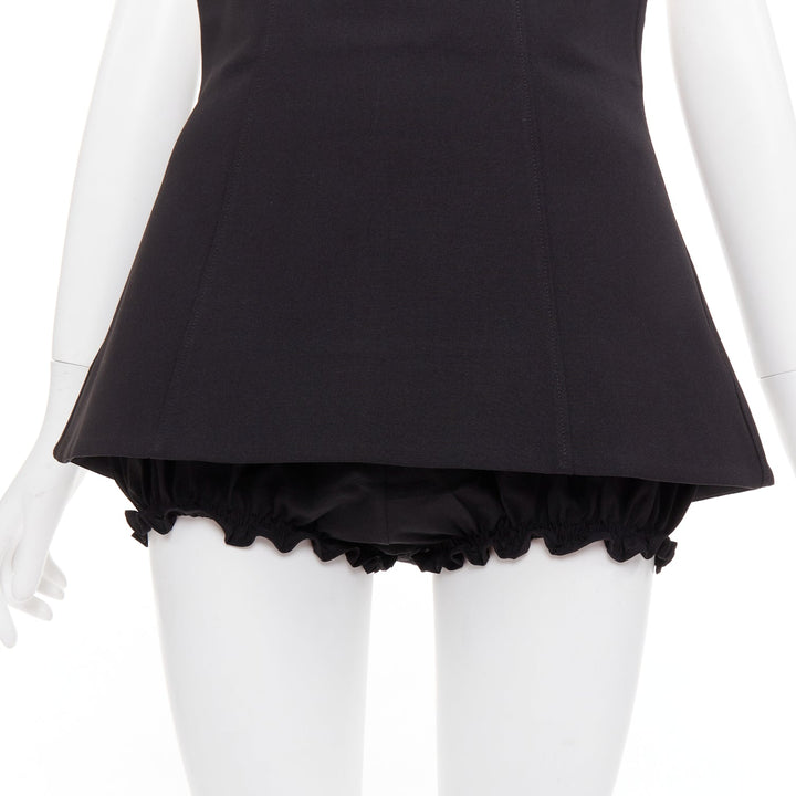 SHUSHU TONG Mini Culottes black high waisted layered ruffle shorts skirt UK8 S
