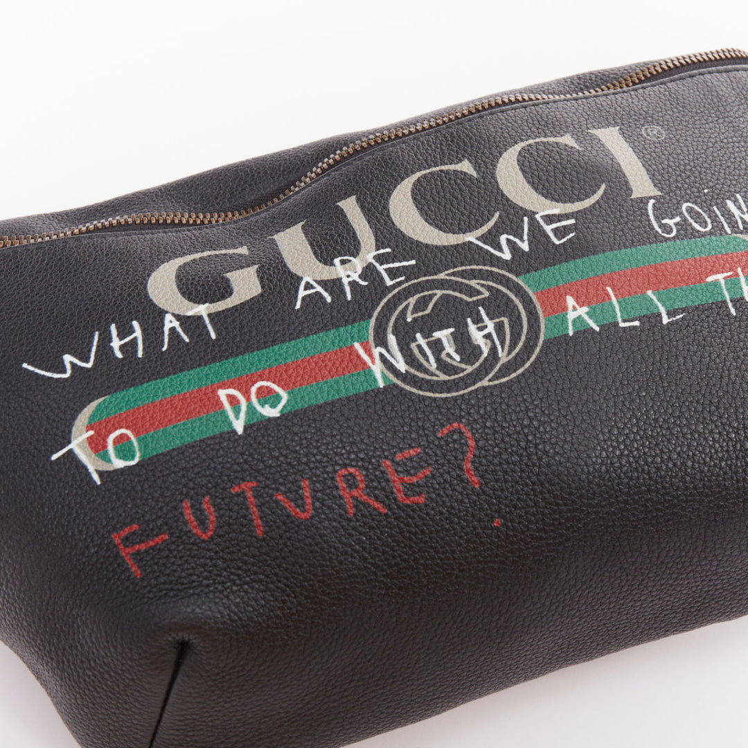 GUCCI Alessandro Michele 2017 Coco Capitan  graffiti print crossbody belt bag