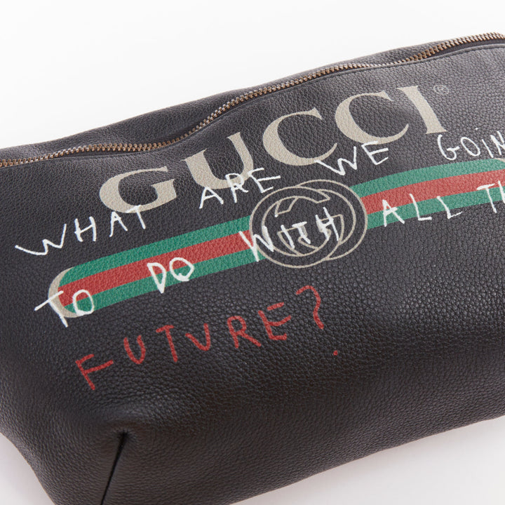 GUCCI Alessandro Michele 2017 Coco Capitan  graffiti print crossbody belt bag