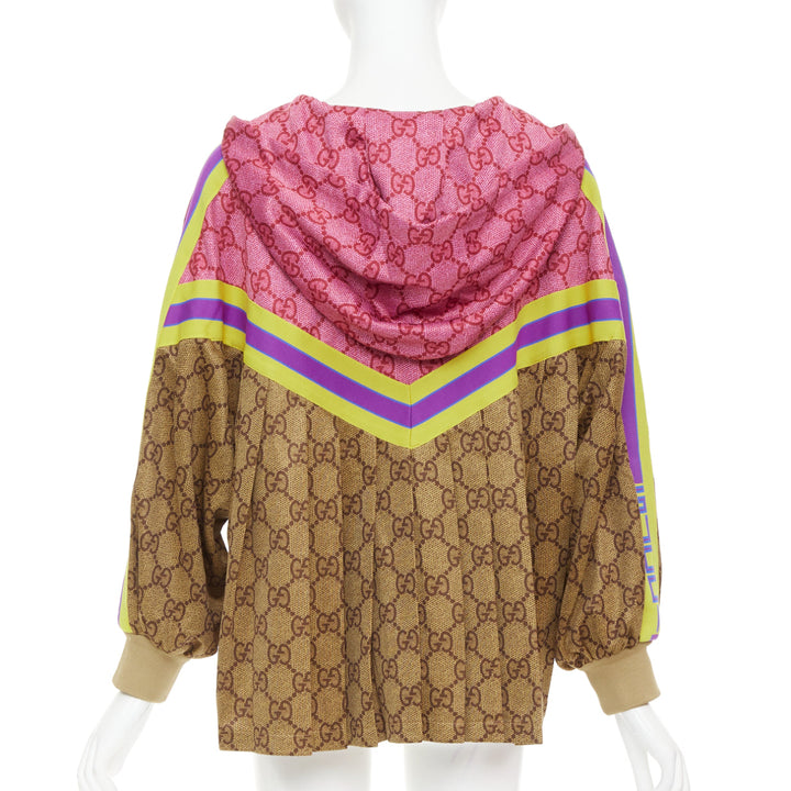 GUCCI 2019 Michele Runway GG Technical Pleats GG monogram flared track jacket XS