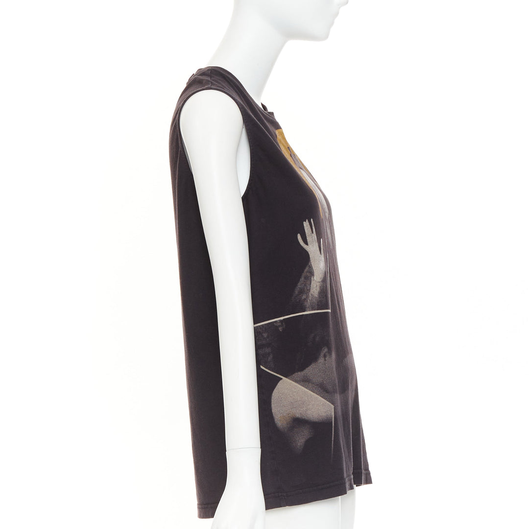 GIVENCHY 2011 Lane Crawford Madonna Graphic foil print cotton muscle tank top S