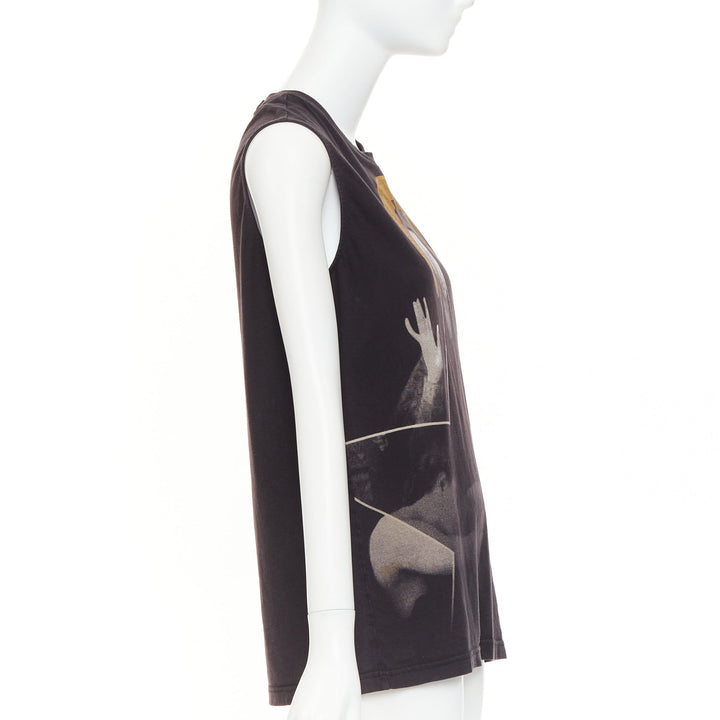 GIVENCHY 2011 Lane Crawford Madonna Graphic foil print cotton muscle tank top S