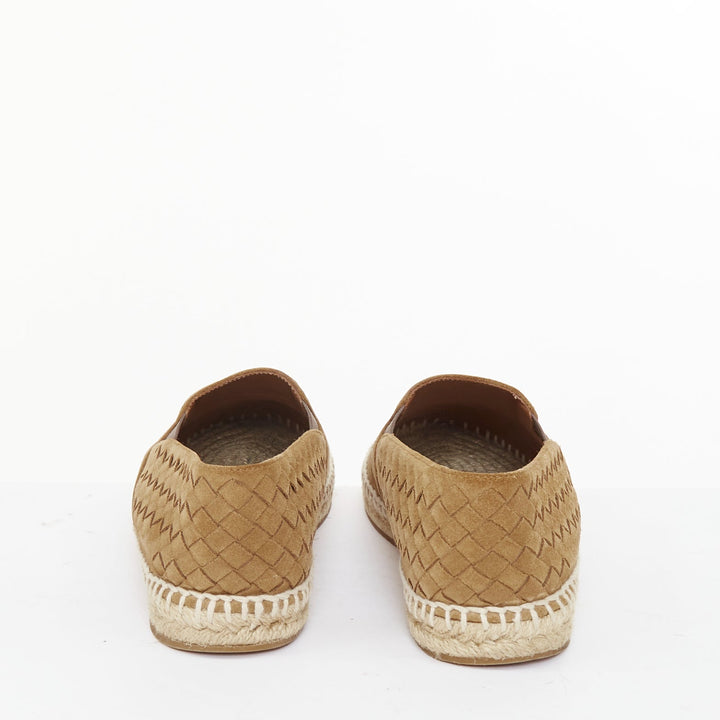 BOTTEGA VENETA 2019 Intrecciato tan brown suede slip on espadrilles flats EU39