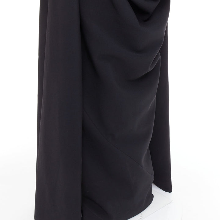 ALEXANDRE VAUTHIER COUTURE black halter neck cowl back voluminous maxi gown
